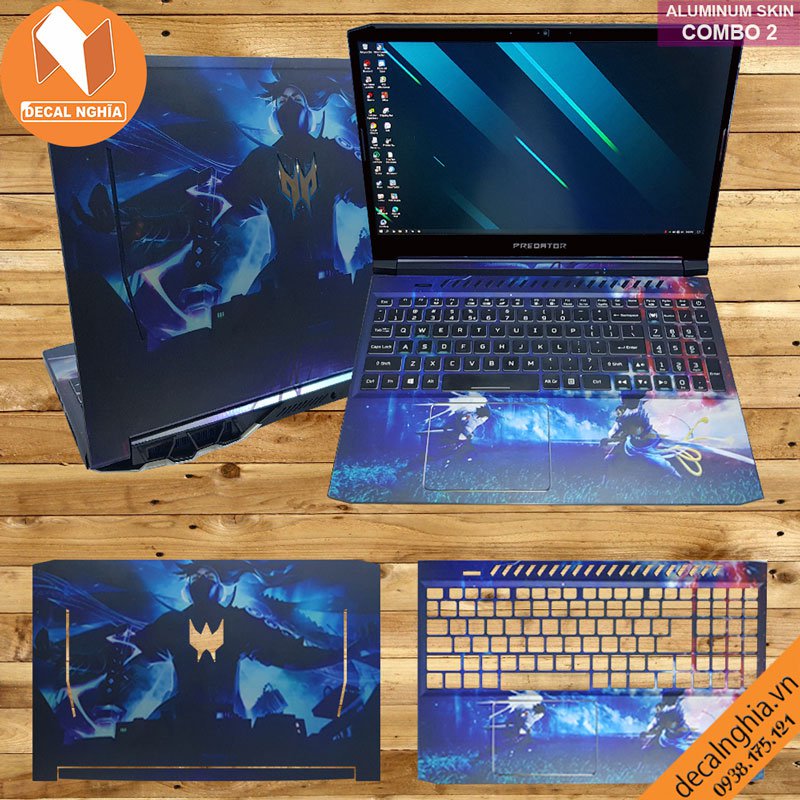 Aluminum skin dán laptop Acer Predator Helios 300 PH315-52 2020