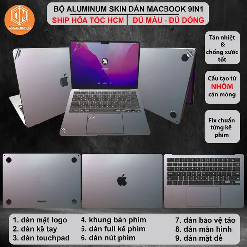 Dán Macbook Air - Siêu bền, tiết kiệm | Chất liệu Nhôm Cán Mỏng (Aluminum)