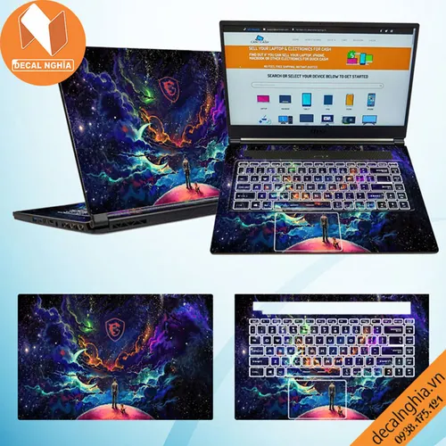 Aluminum skin dán laptop MSI GS65