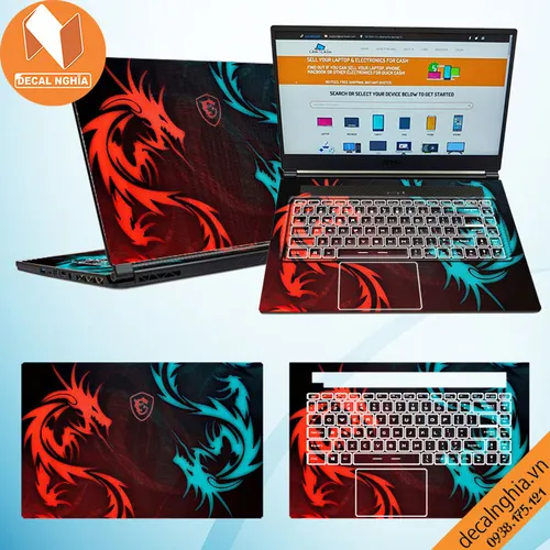 Aluminum skin dán laptop MSI GS65