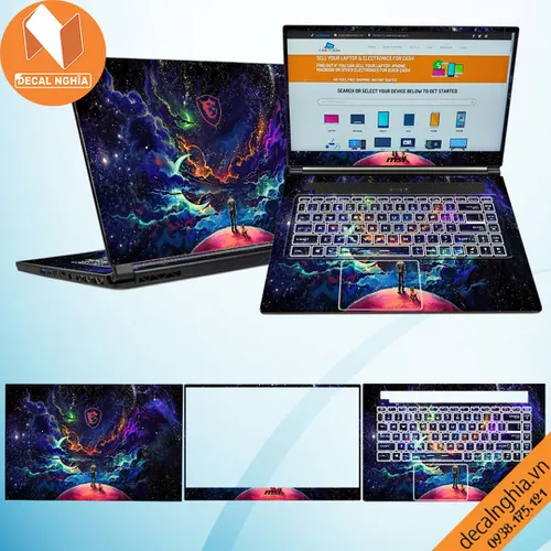 Aluminum skin dán laptop MSI GS65