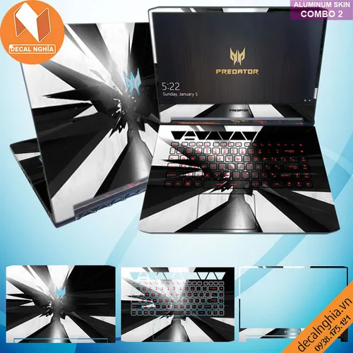 Aluminum skin dán laptop Acer Predator Triton 500 PT515 (N18W3)