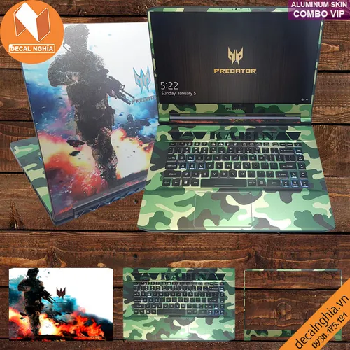 Aluminum skin dán laptop Acer Predator Triton 500 PT515 (N18W3)