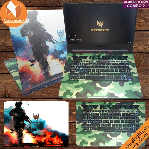 Aluminum skin dán laptop Acer Predator Triton 500 PT515 (N18W3)
