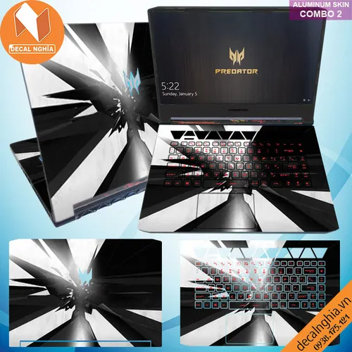 Aluminum skin dán laptop Acer Predator Triton 500 PT515 (N18W3)