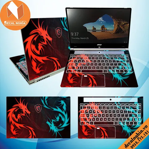Aluminum skin dán laptop MSI PS42