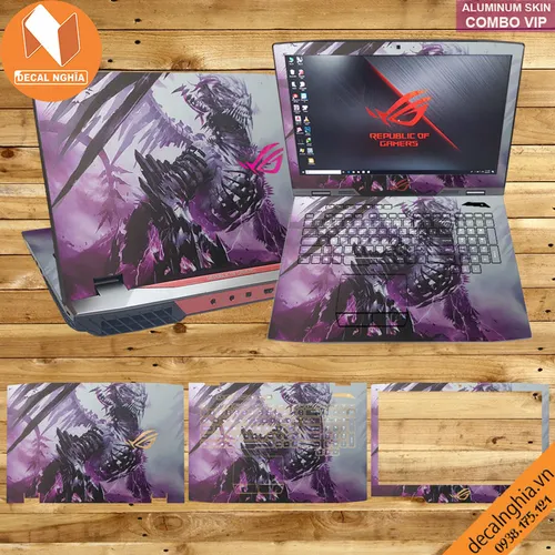 Aluminum skin dán laptop Asus Rog G703G