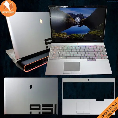 Aluminum dán Laptop Alienware Area 51M