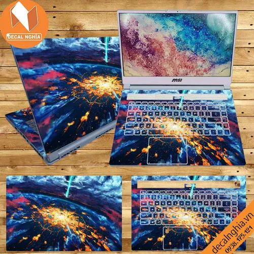 Aluminum skin dán laptop MSI P65