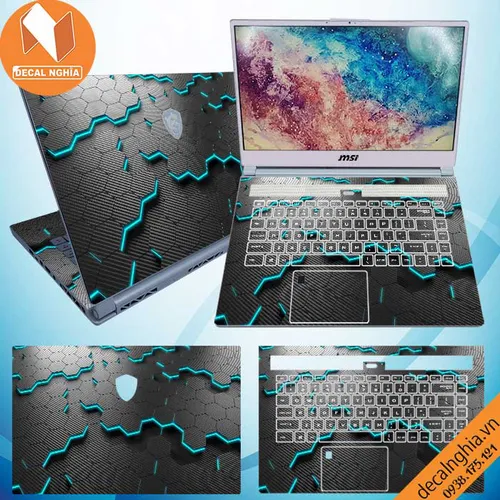 Aluminum skin dán laptop MSI P65