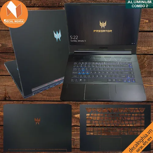 Aluminum dán laptop Acer Predator Triton 500 PT515 (N18W3)