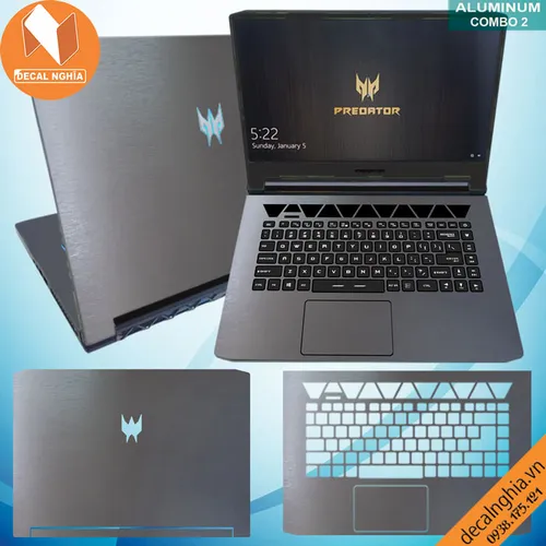 Aluminum dán laptop Acer Predator Triton 500 PT515 (N18W3)