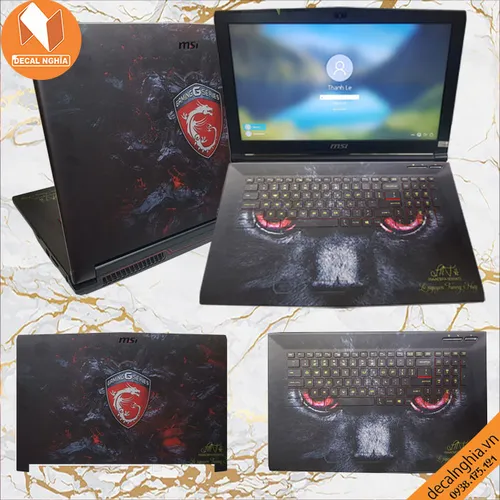 Aluminum skin dán laptop MSI GP62