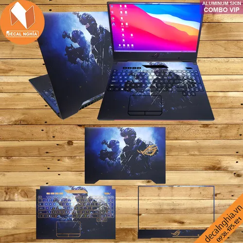 Aluminum skin dán laptop Asus Rog Strix Scar II GL504G