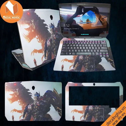 Aluminum Skin dán Laptop Alienware 13R2