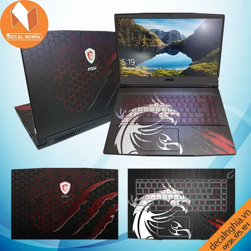 Aluminum skin dán laptop MSI GF63