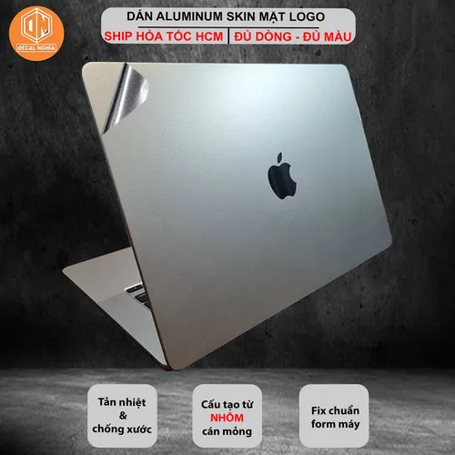 Dán Macbook Air M4 | 13, 15 inch Combo 5 In 1 | Chất liệu Nhôm Cán Mỏng (Aluminum)