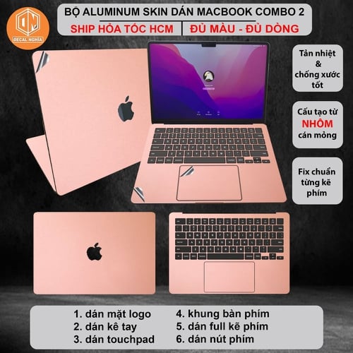 Dán macbook hồng - Độ màu macbook đẹp như mơ