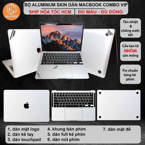 Dán Macbook Air 2018 | Chất liệu Nhôm Cán Mỏng (Aluminum)