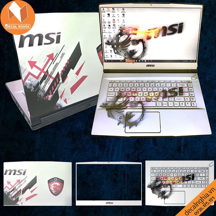 Aluminum skin dán laptop MSI GF63
