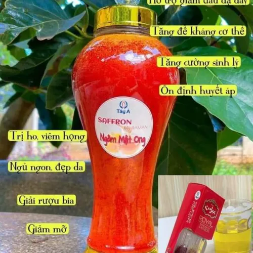 Lọ 10 gram Saffron nhụy hoa cần tây ngâm 1 lít mật ong