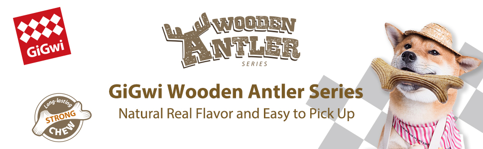 đồ chơi chó mèo Gigwi wooden anlther thanh gặm gỗ đồ mài răng chống cắn phá cho chó