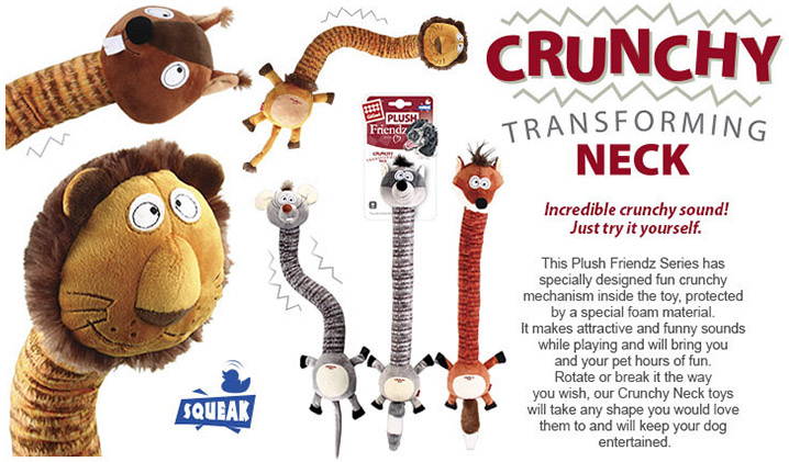 Crunchy neck thú bông bèn bỉ cao cấp vải bông hữu cơ an toàn -gigwi đồ chơi chó mèo