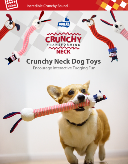 Crunchy neck thú bông bèn bỉ cao cấp vải bông hữu cơ an toàn -gigwi đồ chơi chó mèo