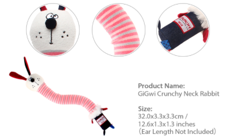 Crunchy neck thú bông bèn bỉ cao cấp vải bông hữu cơ an toàn -gigwi đồ chơi chó mèo