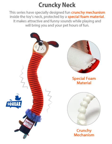 Crunchy neck thú bông bèn bỉ cao cấp vải bông hữu cơ an toàn -gigwi đồ chơi chó mèo