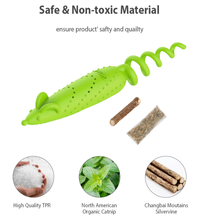 Đồ chơi cỏ mèo cho mèo hưng phấn làm sạch răng miệng treat dispenser chống phá hủy - đồ chơi cho mèo