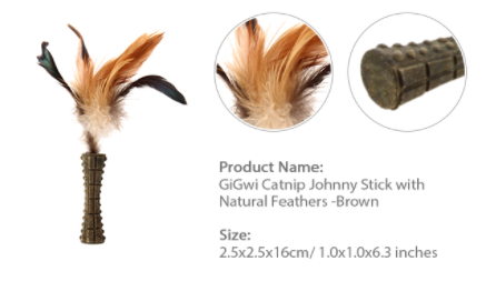 Thanh nhựa TPR đồ chơi cỏ mèo thư giãn làm sạch răng cho mèo - gigwi đồ chơi chó mèo