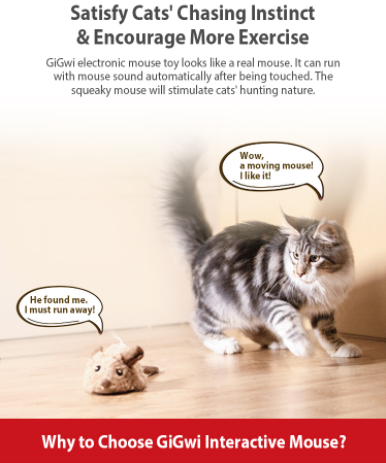 đồ chơi công nghệ cao cho mèo chuột tự động thông minh vui nhộn - gigwi đồ chơi chó mèo