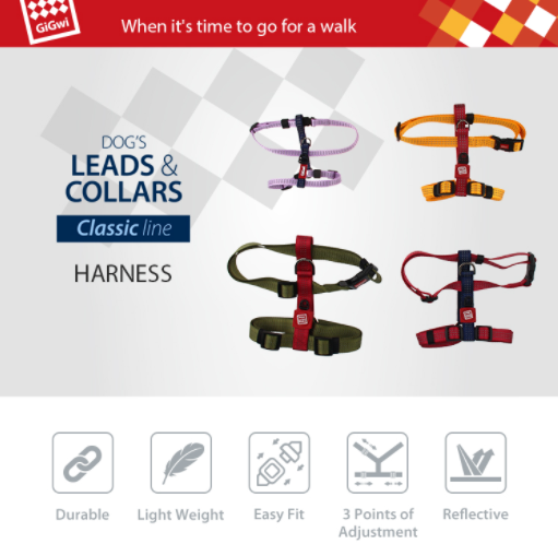 đồ chơi chó mèo gigwi phụ kiện cho chó xích yếm vòng cổ tiêu chuẩn châu âu vải phản quang