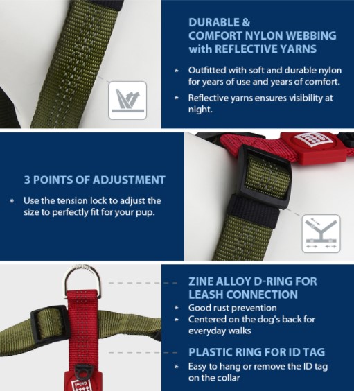 đồ chơi chó mèo gigwi phụ kiện cho chó xích yếm vòng cổ tiêu chuẩn châu âu vải phản quang