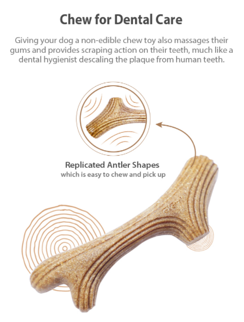 đồ chơi chó mèo Gigwi wooden anlther thanh gặm gỗ đồ mài răng chống cắn phá cho chó