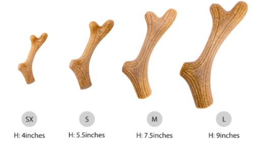 đồ chơi chó mèo Gigwi wooden anlther thanh gặm gỗ đồ mài răng chống cắn phá cho chó