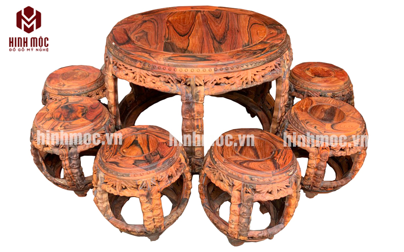 đôn trống trúc gỗ trắc đôn trống trúc gỗ trắc