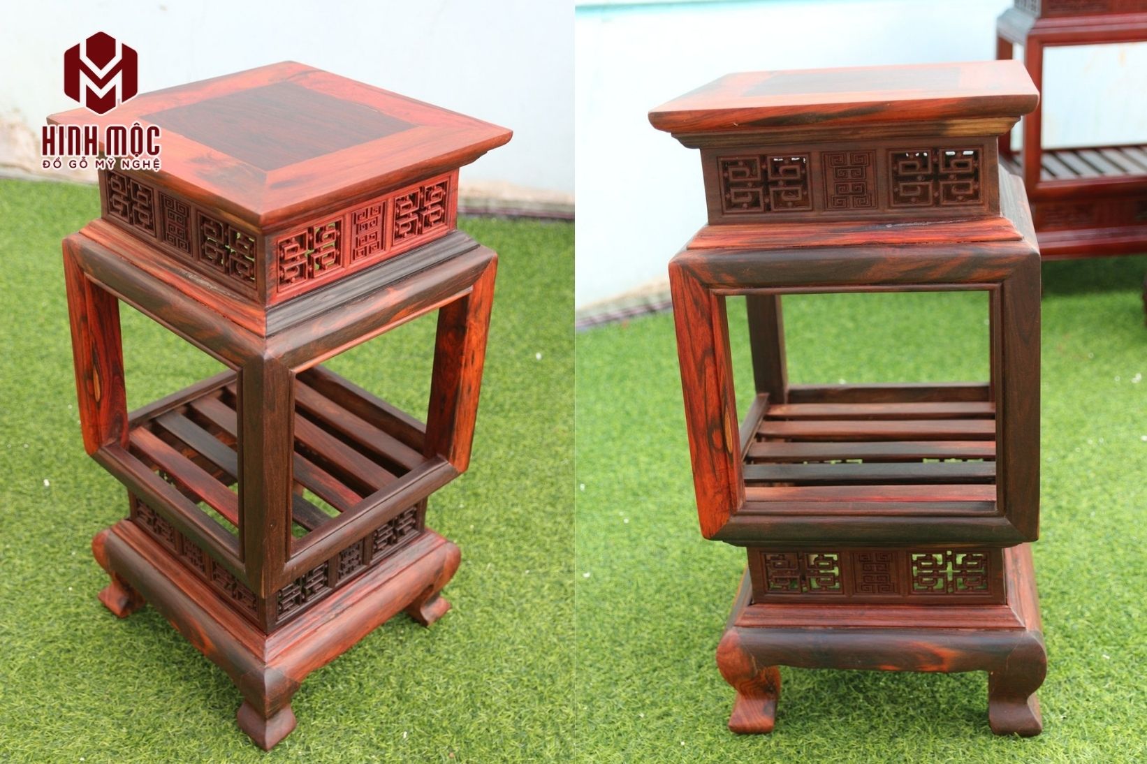 Đôn đèn gỗ trắc đỏ đen Đôn đèn gỗ trắc đỏ đen