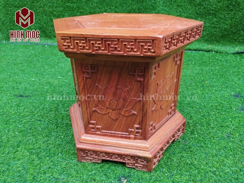 đôn gỗ lục giác cao 30cm đôn gỗ lục giác cao 30cm