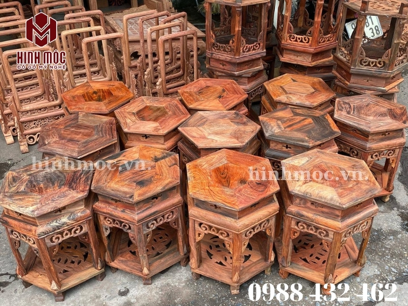 đôn gỗ lục giác để mộc đôn gỗ lục giác để mộc