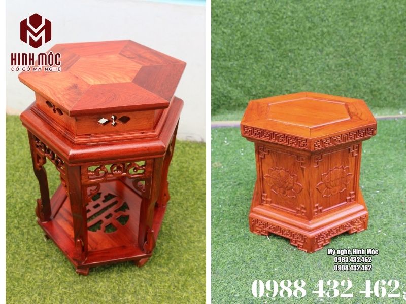 đôn gỗ lục giác đẹp đôn gỗ lục giác đẹp