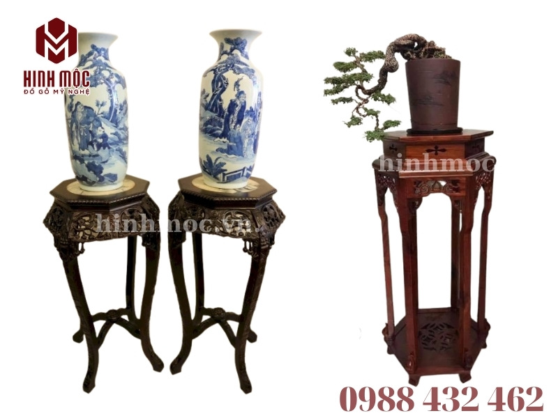 đôn gỗ lục giác phù hợp làm đôn kê chậu hoa đôn gỗ lục giác phù hợp làm đôn kê chậu hoa