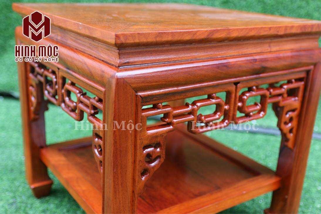 Đôn gỗ mặt vuông 40x40cm chạm họa tiết cổ điển quanh thân đôn Đôn gỗ mặt vuông 40x40cm chạm họa tiết cổ điển quanh thân đôn