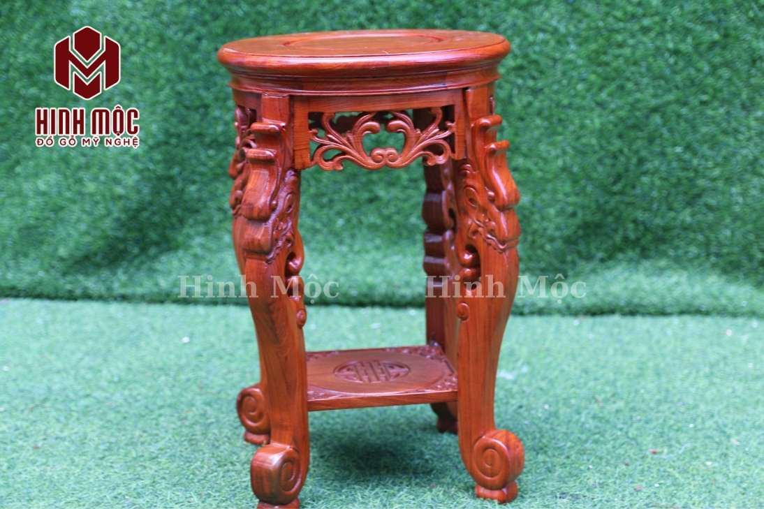 Đôn gỗ tròn chân rồng được làm từ gỗ hương đá quý hiếm Đôn gỗ tròn chân rồng được làm từ gỗ hương đá quý hiếm