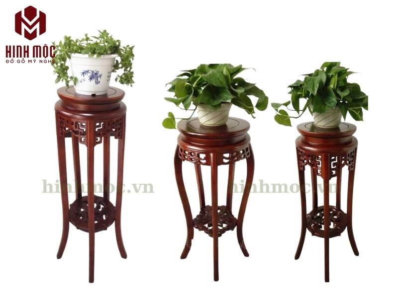 đôn gỗ tròn kê chậu cảnh đôn gỗ tròn kê chậu cảnh