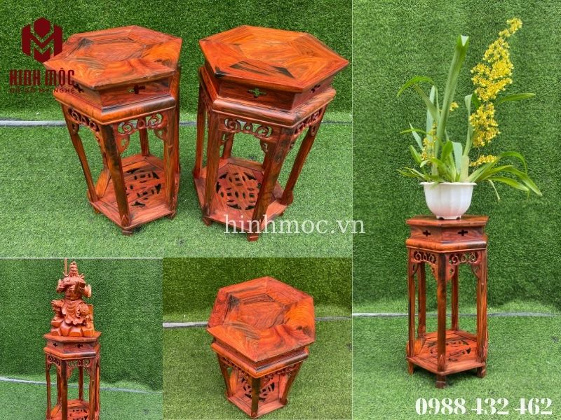 đôn lục giác gỗ trắc đôn lục giác gỗ trắc