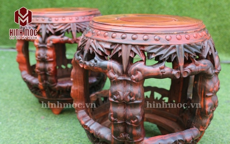 đôn trống gỗ trắc cao 42 cm đôn trống gỗ trắc cao 42 cm