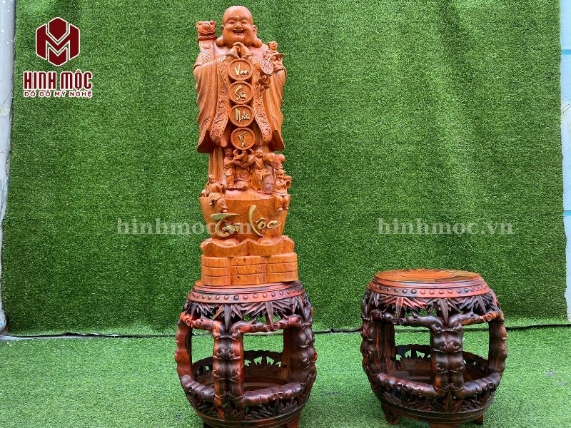 đôn trống gỗ trắc để tượng đôn trống gỗ trắc để tượng