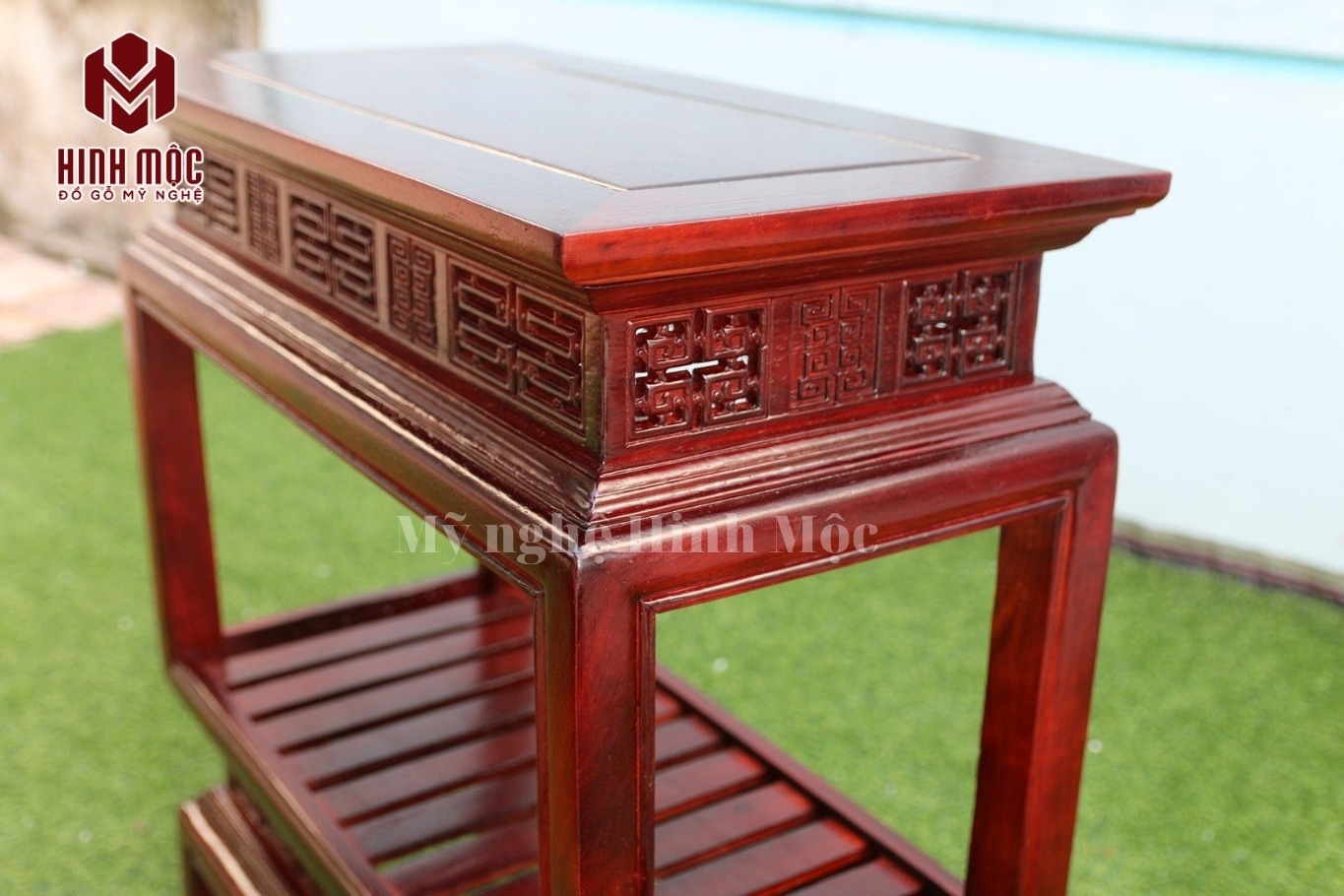 ghế đôn gỗ dài cao 60cm yếm đôn đục chữ thọ ghế đôn gỗ dài cao 60cm yếm đôn đục chữ thọ